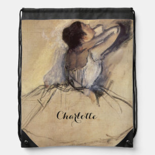 The Dancer by Edgar Degas, Vintage Ballerina Art Drawstring Bag