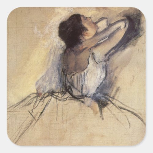 The Dancer by Edgar Degas Vintage Ballerina Art Square Sticker