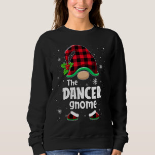 The Dancer Gnome Buffalo Plaid Christmas Matching  Sweatshirt