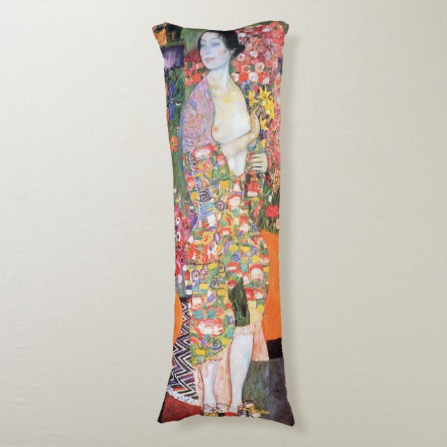 The Dancer, Gustav Klimt Body Pillow (Front Vertical)
