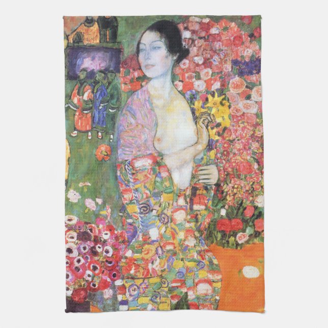 The Dancer, Gustav Klimt Kitchen Towel (Vertical)