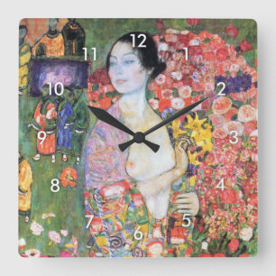 The Dancer, Gustav Klimt Square Wall Clock