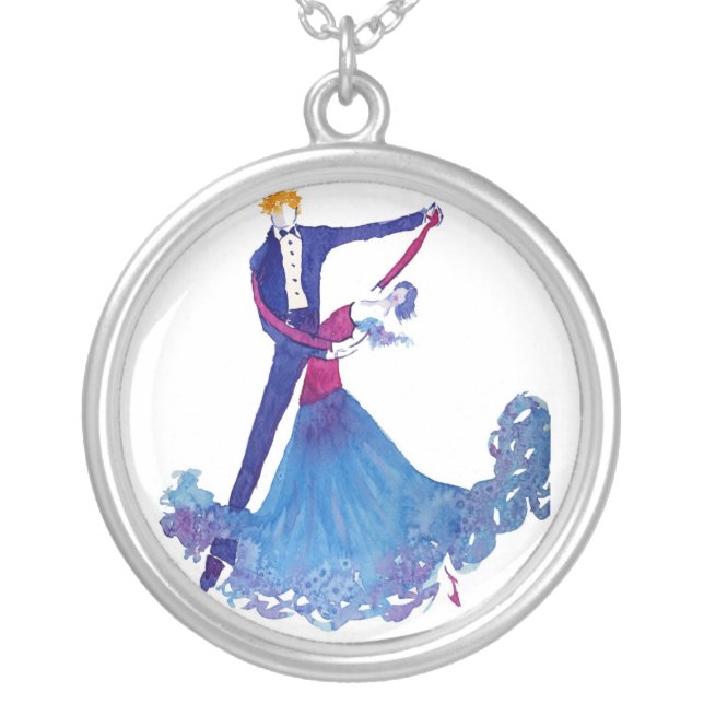 The Dancers Silver Plated Necklace (Front)