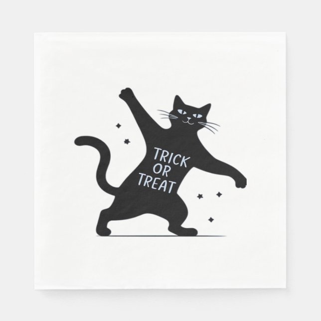 The Dancing Black Cat's Spooktacular Trick-or-Trea Napkins (Front)