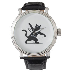 The Dancing Black Cat's Spooktacular Trick-or-Trea Watch