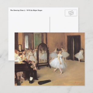 The Dancing Class by Edgar Degas, Vintage Ballet Postcard
