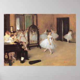 The Dancing Class by Edgar Degas, Vintage Ballet Poster