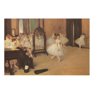 The Dancing Class by Edgar Degas, Vintage Ballet Wood Wall Decor