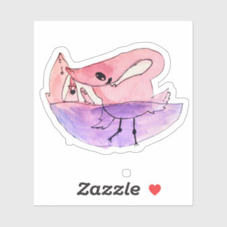The Dancing Flamingo Sticker