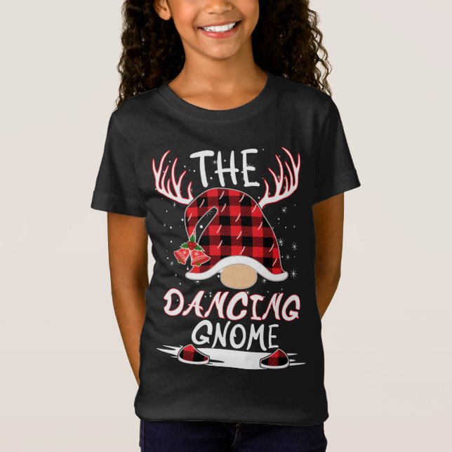 The Dancing Gnome Christmas Hat Reindeer Antlers M T-Shirt (Front)