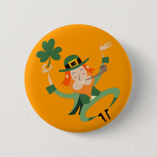 The Dancing Leprechaun Button