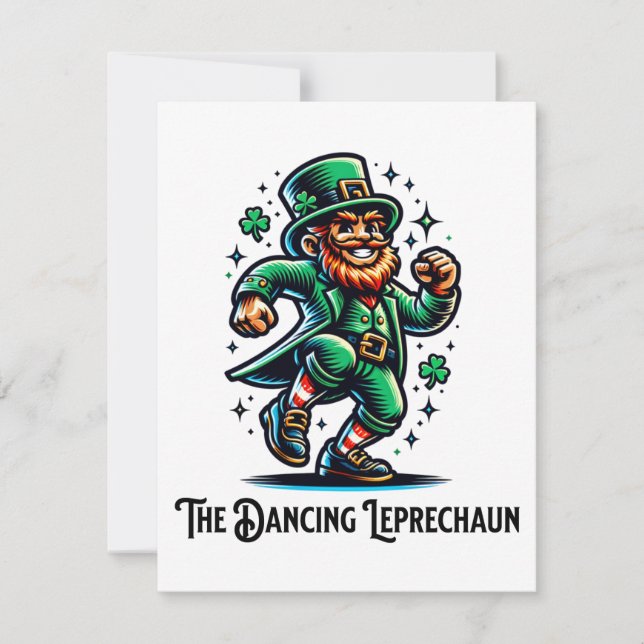 The Dancing Leprechaun Note Card (Front)