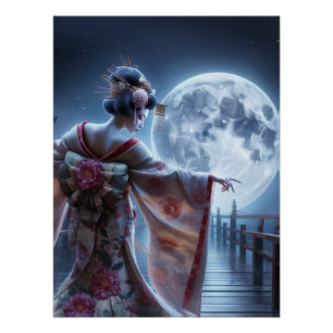 The dancing of the geisha on the moon poster
