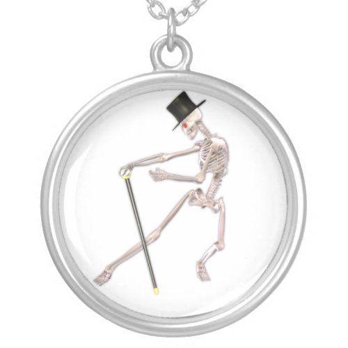 The Dancing Skeleton Silver Plated Necklace