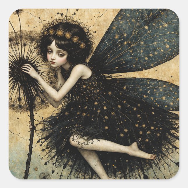 The Dandylion Fairy Square Sticker (Front)