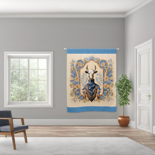 The Dapper CowBoy Funny Modern Cow Art Blackout Curtains