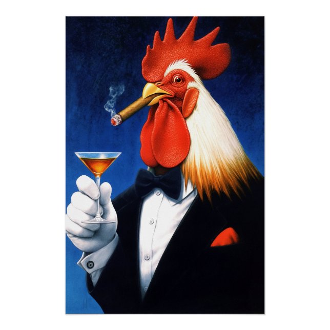 The Dapper Rooster | Funny Gentleman's Club Poster (Front)