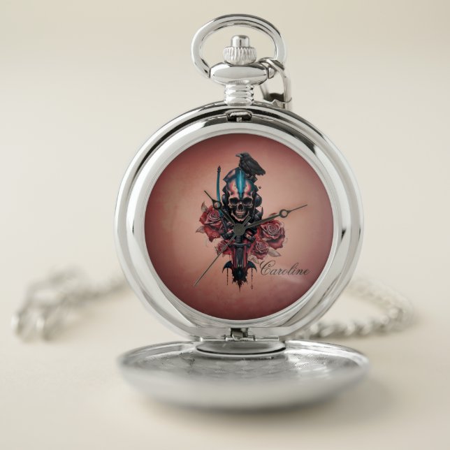  The Dark and Mysterious World of Gothic Skull Pocket Watch (Inside)