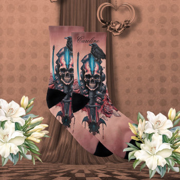 The Dark And Mysterious World Of Gothic Skull Socks by stylishdesign1 at Zazzle
