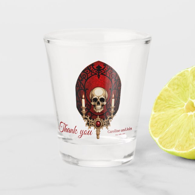 The dark elegance of the Gothic style.  Shot Glass (Front)
