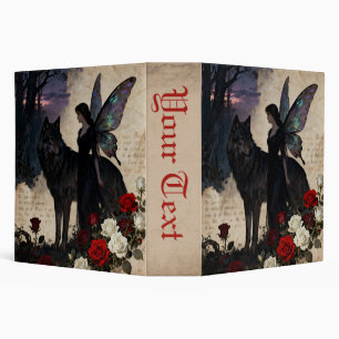 The Dark Fairy and The Black Wolf 3 Ring Binder