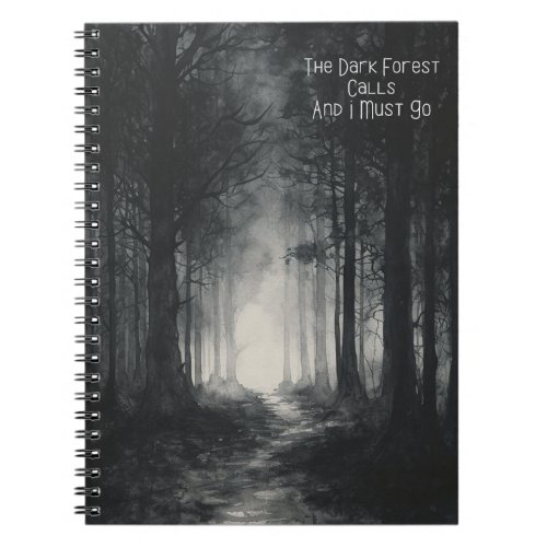 The Dark Forest Calls Spiral Photo Notebook