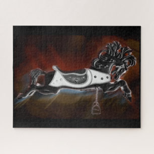 The Dark Horse with color glow Jigsaw Puzzle