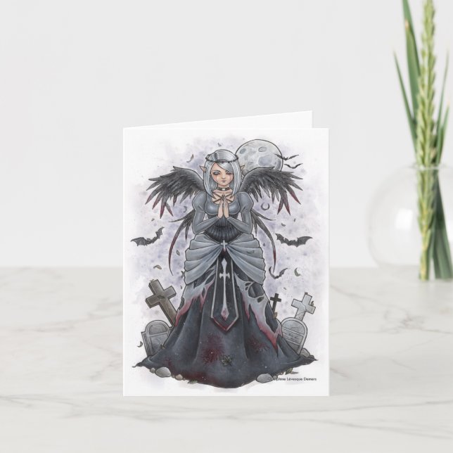 The Dark Priestess Angel Note Card (Front)