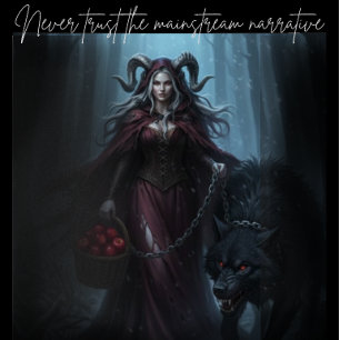 The Dark Red Ridding Hood Metal Print