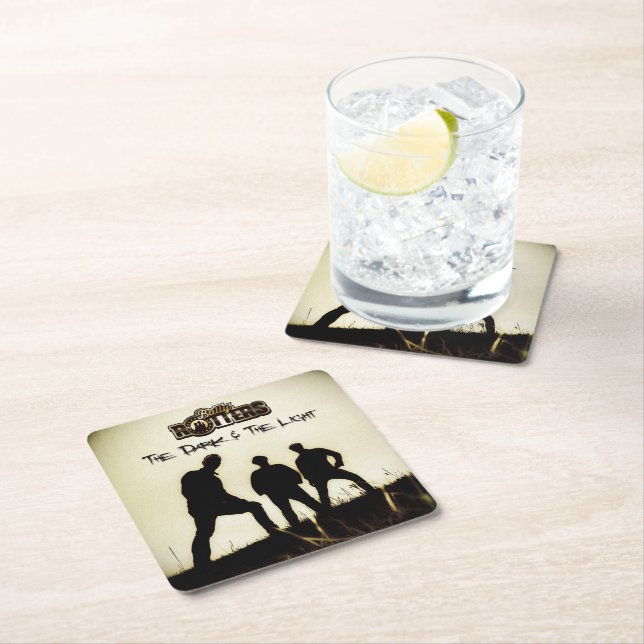 The Dark & The Light - Beer Mats Square Paper Coaster (Insitu)