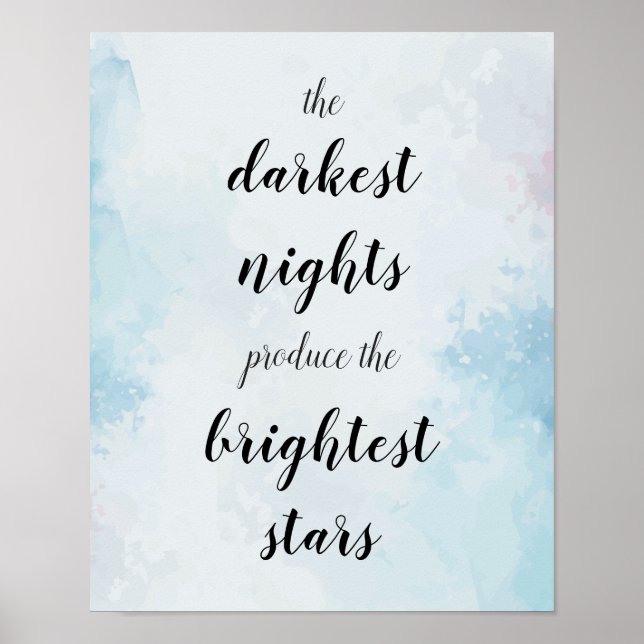 The darkest nights produce the brightest stars poster (Front)