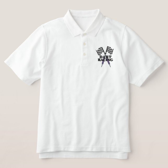 The  Dart  Racing® crossed darts Logo Embroidered Polo Shirt (Design Front)