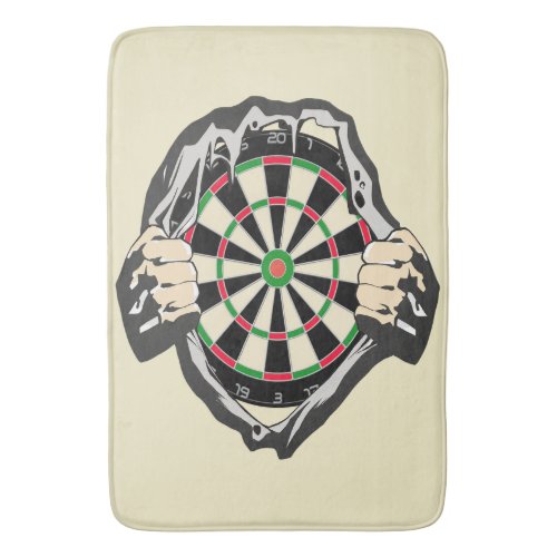The dartboard on your chest bath mat