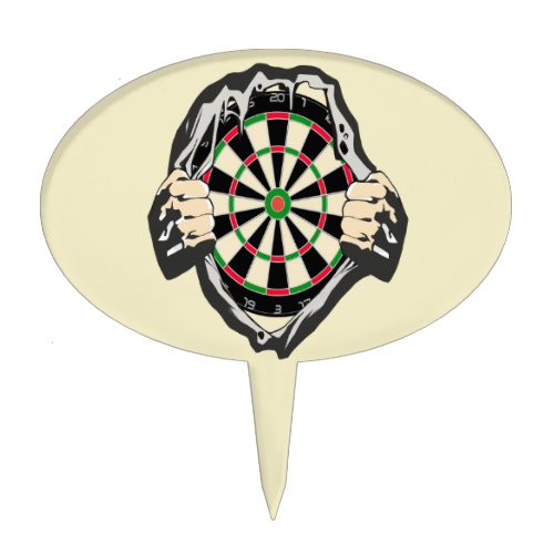 The dartboard on your chest cake topper