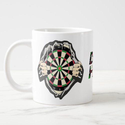 The dartboard on your chest Darts Fever Giant Coffee Mug