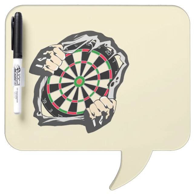 The dartboard on your chest! dry erase board (Front)