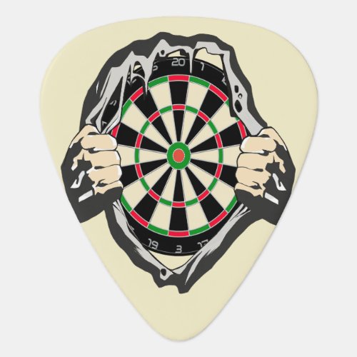 The dartboard on your chest guitar pick