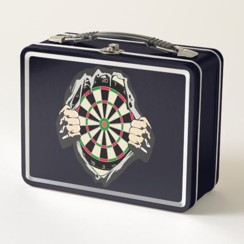 The dartboard on your chest metal lunch box