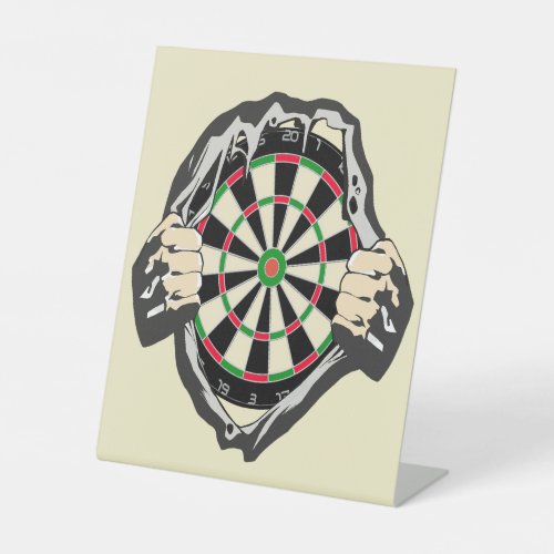 The dartboard on your chest pedestal sign