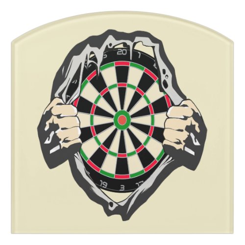 The dartboard on your chest placemat door sign