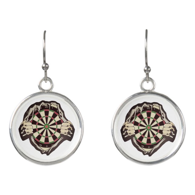 The dartboard on your chest! placemat earrings (Front)