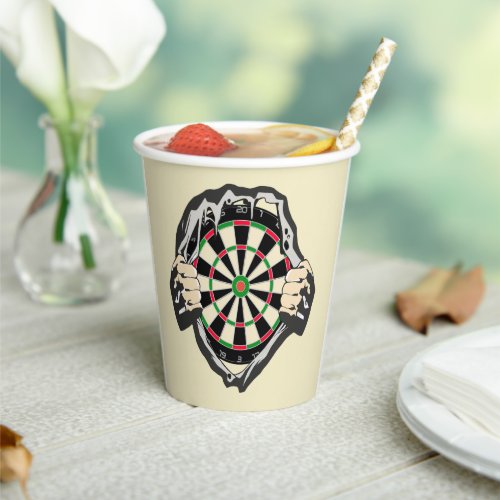 The dartboard on your chest placemat paper cups