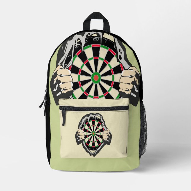 The dartboard on your chest! placemat printed backpack (Front)