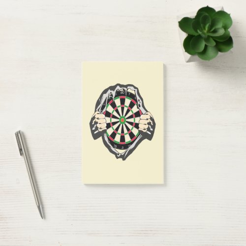 The dartboard on your chest post_it notes