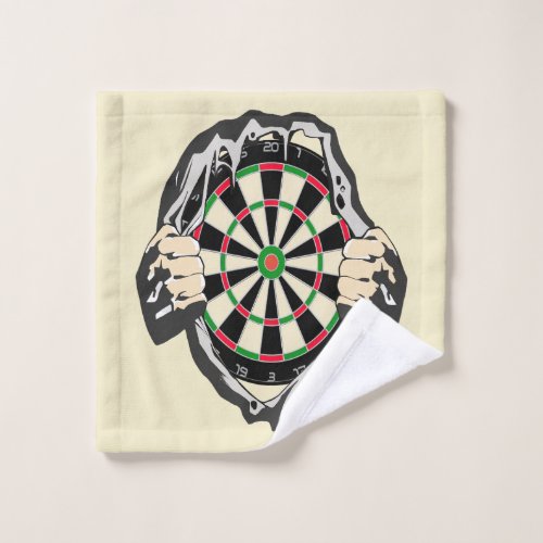 The dartboard on your chest wash cloth