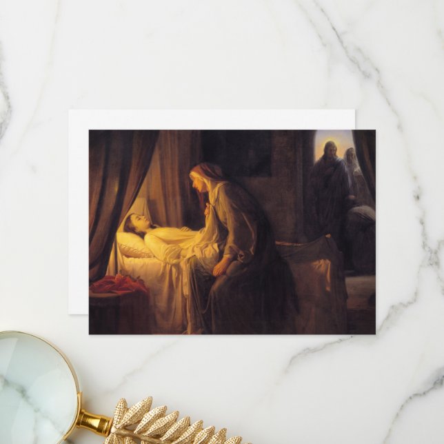 The Daughter of Jairus by Carl Bloch Thank You Card (Front/Back In Situ)