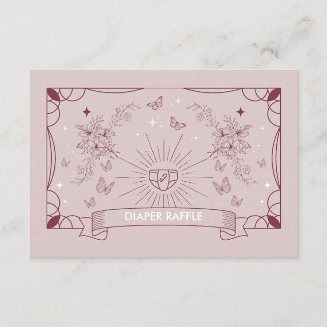 The Daughter Tarot Baby Shower Diaper Raffle Enclosure Card (Front)