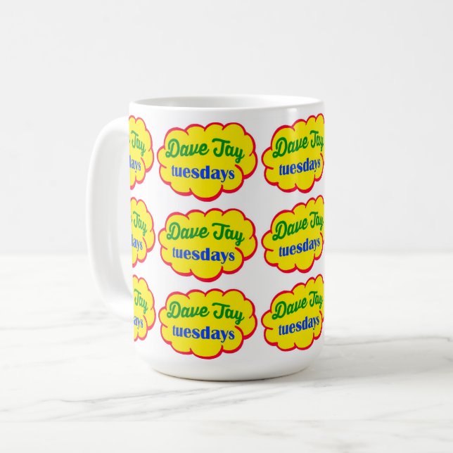 The Dave Jay Tuesday Tile Logo 15 Oz. Mug (Front Left)