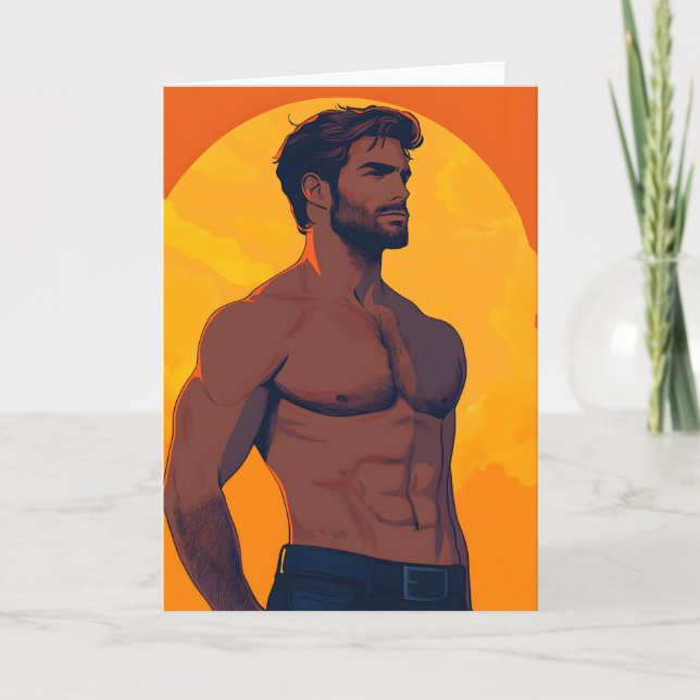 The Dawn of Man Gay Greetings Card (Front)