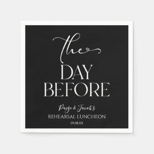 The Day Before Minimal Wedding Rehearsal Luncheon Napkins